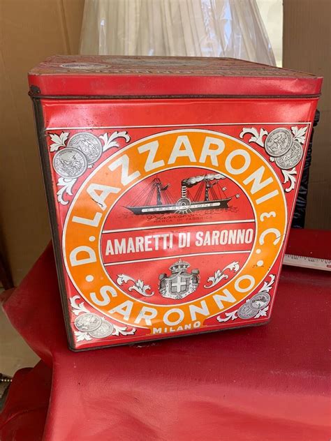 d lazzaroni biscuits metal boxes|Vintage D. Lazzaroni & C.Saronno Metal Bisquit Box .